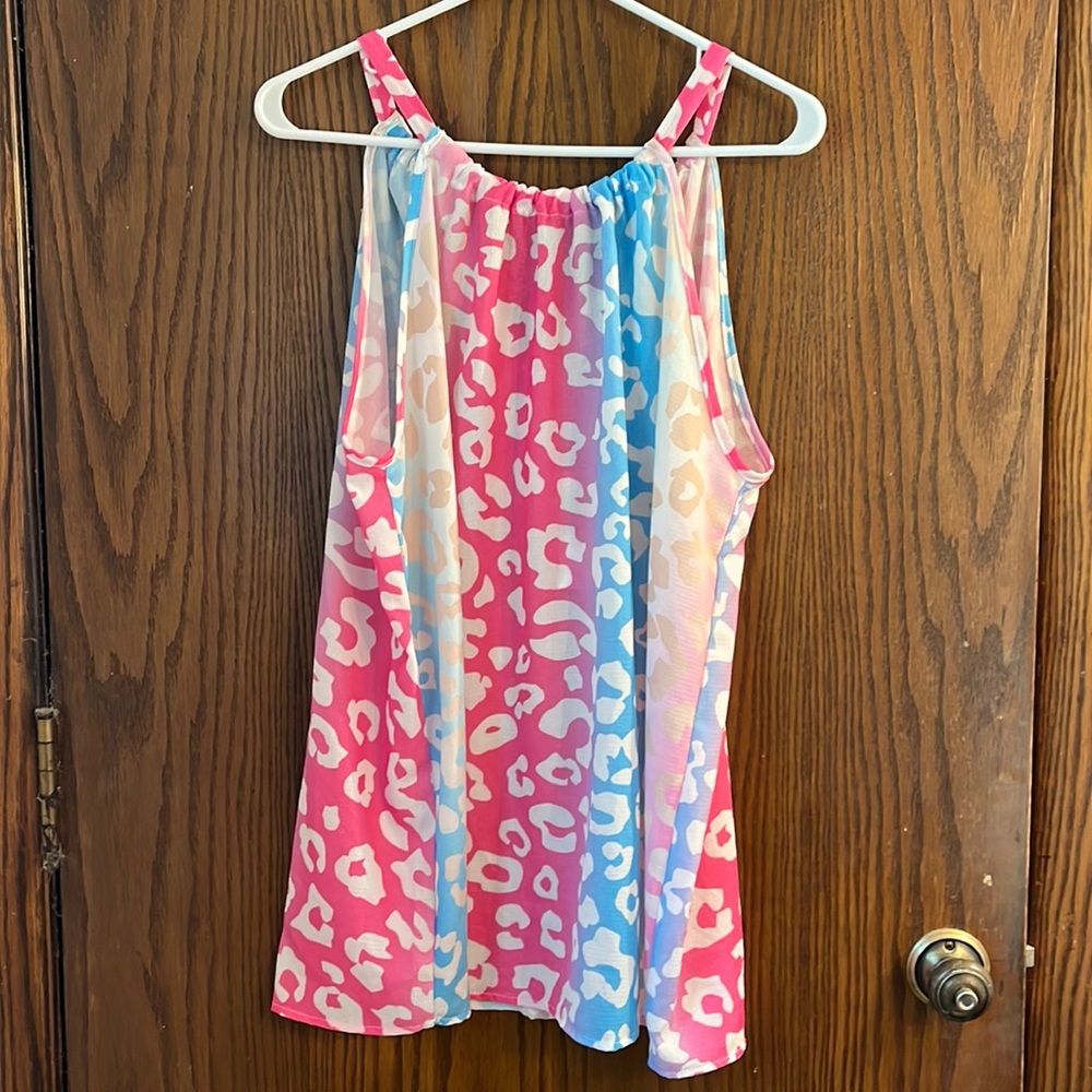Bibi NWT  cute leopard halter shirt